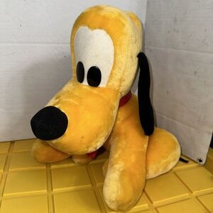 Vintage Disney Pluto Sitting Plush Dog Disneyland 14" Stuffed Animal Toy Mm81